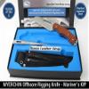 Myerchin W100P Generation 2 Wood Offshore System - Fixed 3/4 Serrated Pro Marine Stainless Steel Blade - Bubinga Wood Handle - Includes Marlinspike and Leather Sheath - Professional Rigging Tool Kit With BONUS Leather Lanyard Strap view 2