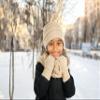 Funky Junque Kids Winter Scarf  Soft Toddler Balaclava, Cozy Baby Neck Warmer, Warm Holiday Wrap, Cute Infinity Scarf for Girls, Scarves for Kids - Beige view 2