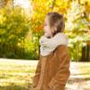 Funky Junque Kids Winter Scarf  Soft Toddler Balaclava, Cozy Baby Neck Warmer, Warm Holiday Wrap, Cute Infinity Scarf for Girls, Scarves for Kids - Beige view 3