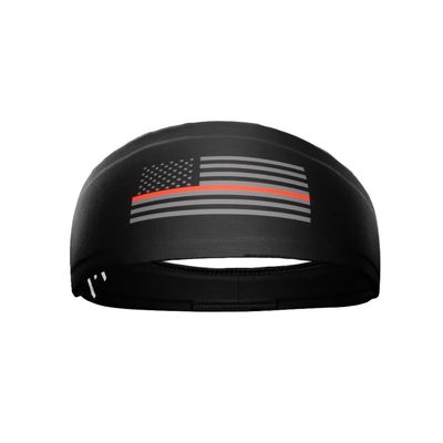 20+ Designs! Unisex Headband/Sweatband. Best for Sports, Fitness, Working Out, Yoga. Tapered Design. (Tactical Thin Red Line)