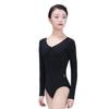 118141029 Princess Cut Line Long Sleeve V Back Ballet Leotards Baiwu (XL175, Black) view 1