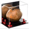 Better Display Cases Acrylic Mini - Miniature (not Full Size) Football Display Case with Mirror and Red Risers (A005-RR) view 1