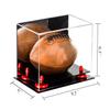 Better Display Cases Acrylic Mini - Miniature (not Full Size) Football Display Case with Mirror and Red Risers (A005-RR) view 2