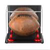 Better Display Cases Acrylic Mini - Miniature (not Full Size) Football Display Case with Mirror and Red Risers (A005-RR) view 3