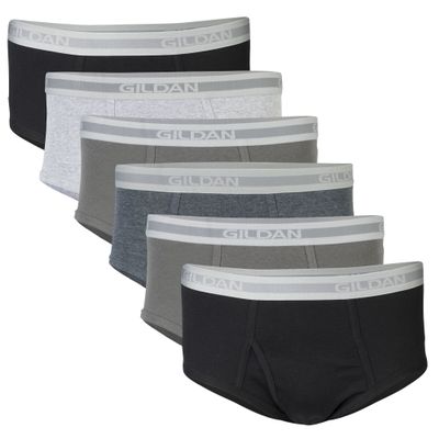 Gildan Men's Underwear Briefs, Multipack, Grey/Black (6-Pack), 2X-Large
