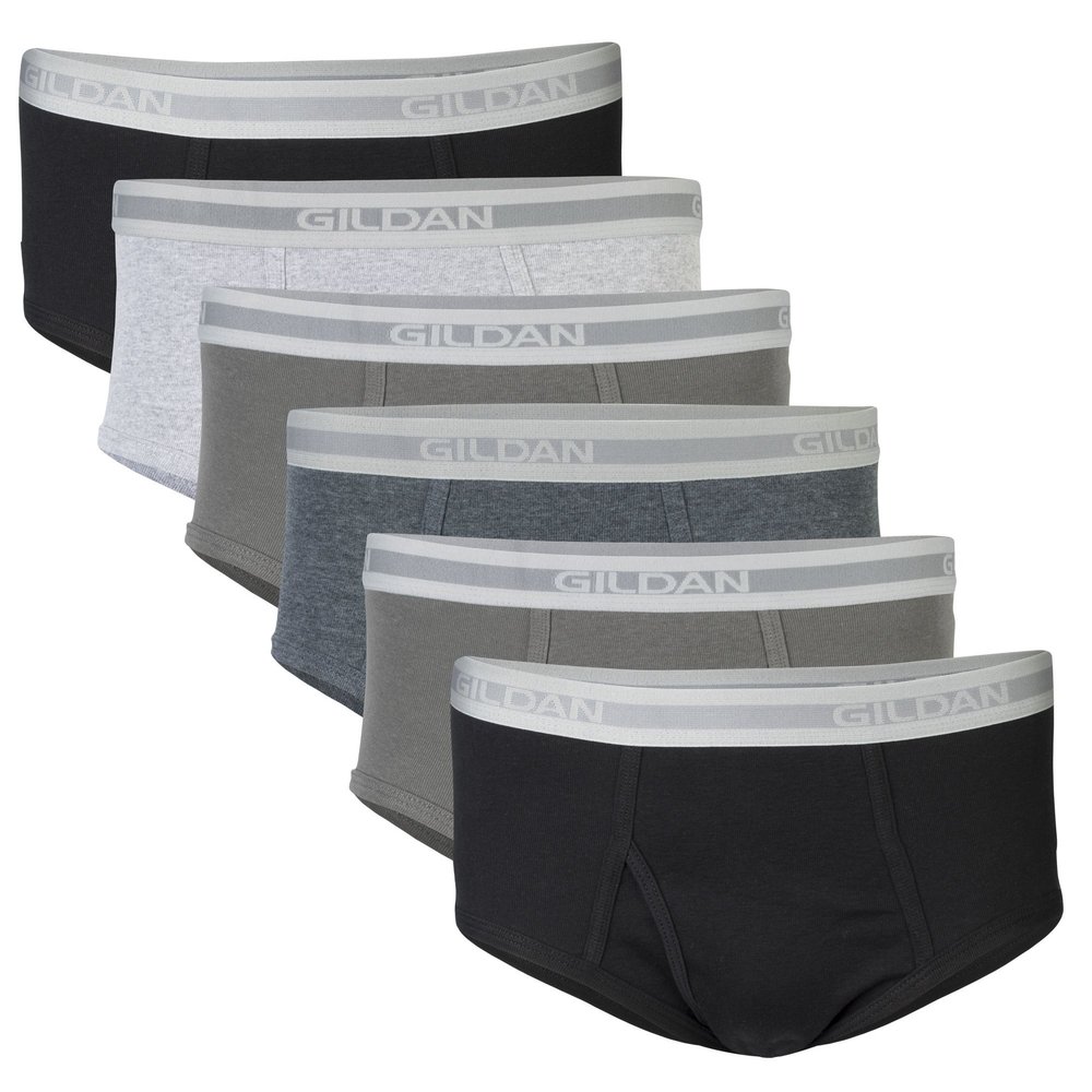 Gildan Men's Underwear Briefs, Multipack, Grey/Black (6-Pack), 2X-Large