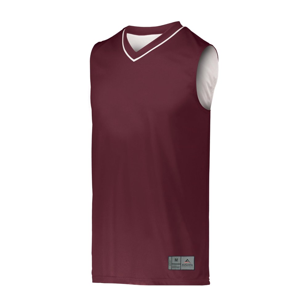 Augusta Sportswear Youth Reversible Two-Color Jersey, Maroon/White, M