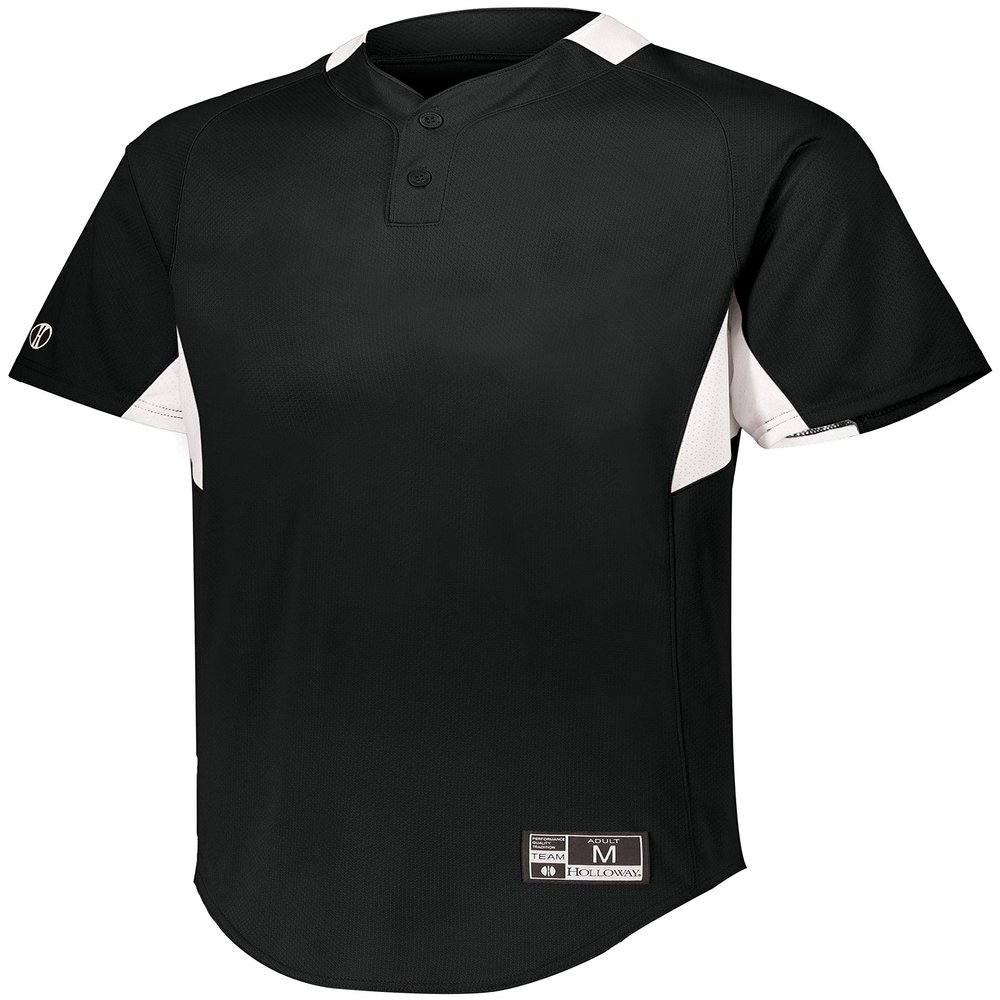 Holloway Game7 Two-Button Baseball Jersey 2Xl Black/White