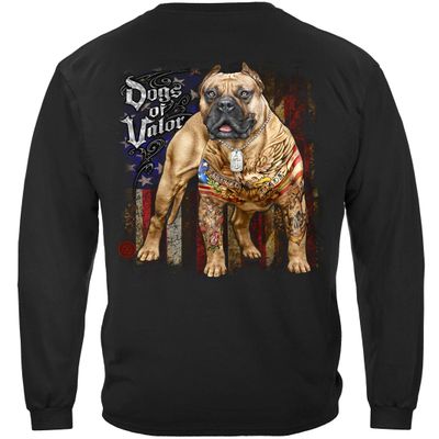 US Army Patch | Dogs of Valor Pit Bull Long Sleeve T Shirt ADD-MM2341LSXXXL