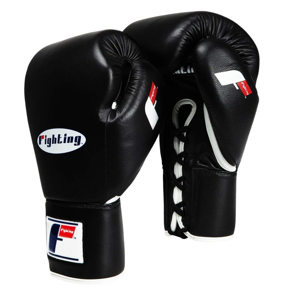 Fighting Sports Fury Professional Lace Training Gloves, Black, 14 oz