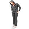 J.LOVNY Womens Comfy French Terry Hoodie and Sweatpants Training Tracksuit Set Charcoal view 3