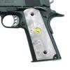 Altamont 1911 Grips - White Pearl - Full Size 1911 Grips w. Ambi Safety fits Most Commander, Standard & Government 1911 Models - Made in USA - White Pearl - Gold Medallion view 1