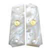 Altamont 1911 Grips - White Pearl - Full Size 1911 Grips w. Ambi Safety fits Most Commander, Standard & Government 1911 Models - Made in USA - White Pearl - Gold Medallion view 2