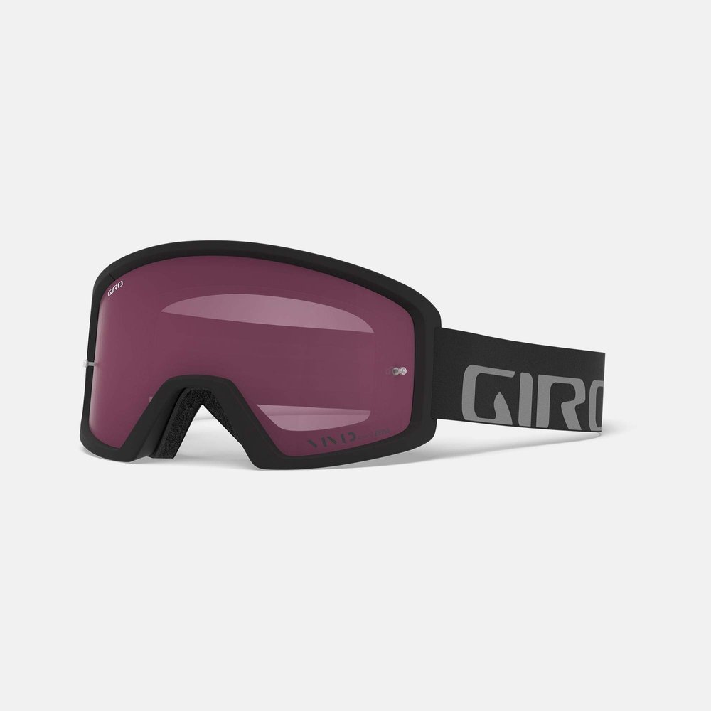 Giro Tazz MTB Goggle for Dirt Biking - Black/Grey - Smoke Lens (+ Bonus Clear Lens)