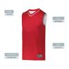 Augusta Sportswear Youth Reversible Two-Color Jersey, Red/White, L view 3