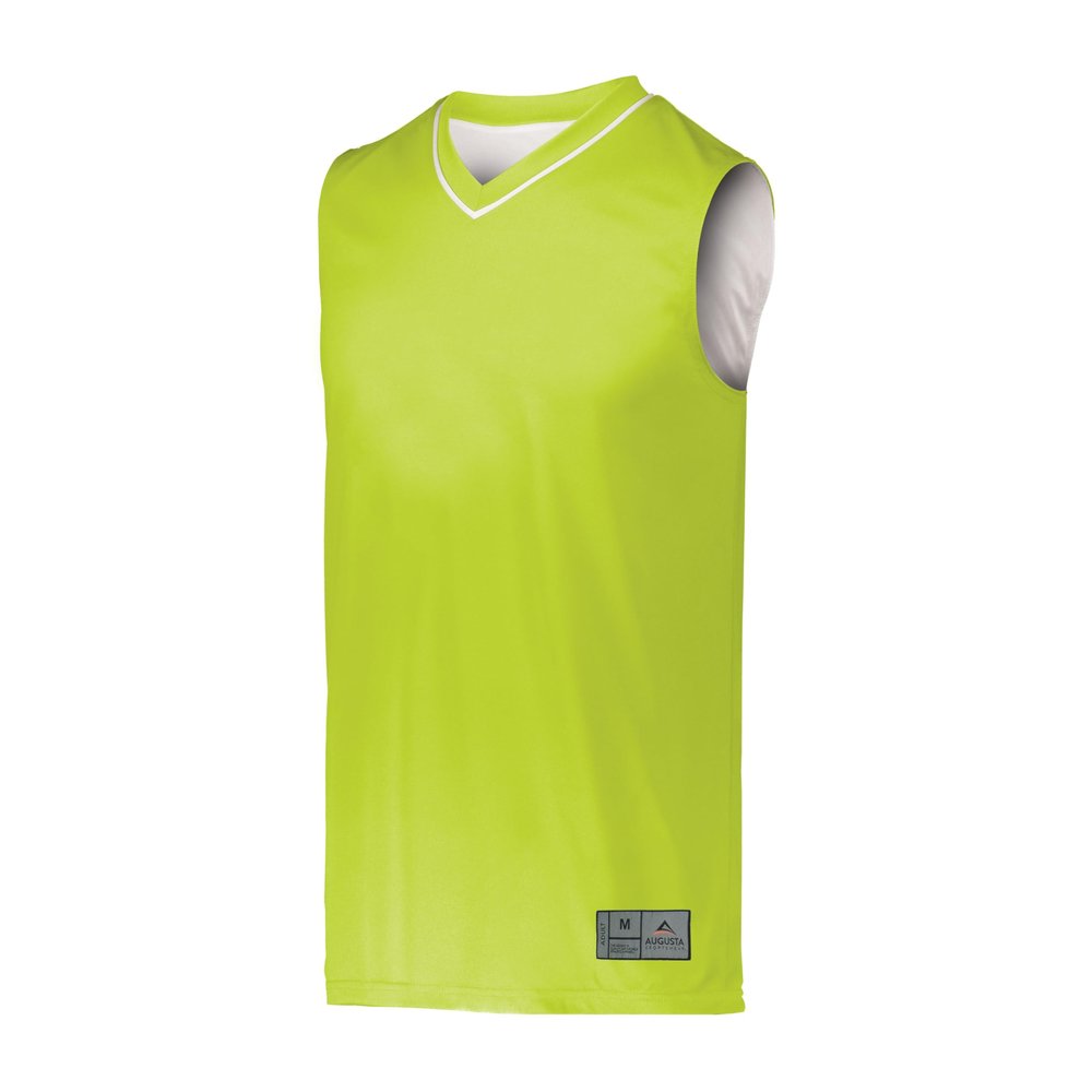 Augusta Sportswear Youth Reversible Two-Color Jersey, Lime/White, L