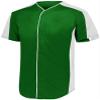 Augusta Sportswear Youth Full-Button Baseball Jersey L DARK GREEN/ WHT view 1
