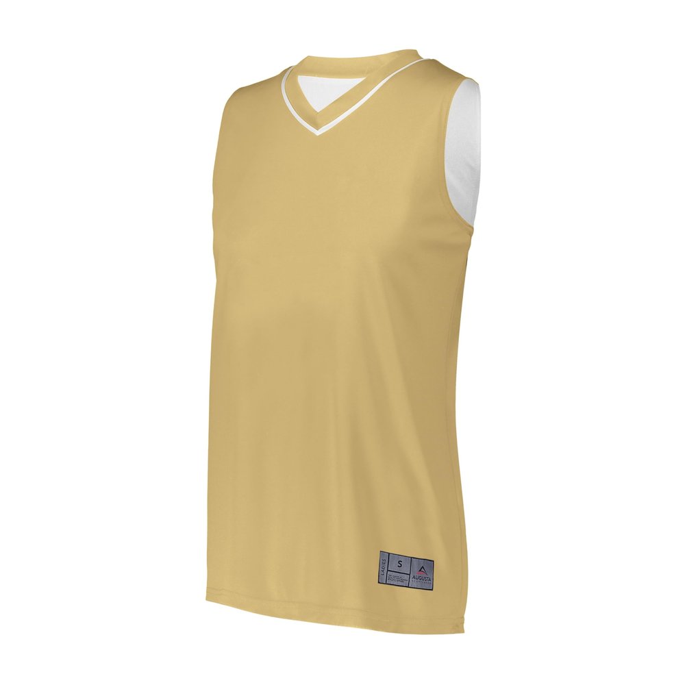 Augusta Sportswear Womens Reversible Two-Color Jersey, Vegas Gold/White, S