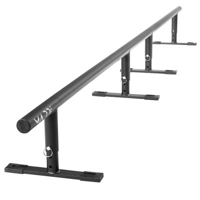 Madd Gear 99" Long Flat Bar Skate Rail  Heavy Duty Durable Round Skateboard Pro Scooter or Inline Skate - Adjustable Height - Smooth Easy Sliding Assembly & Great for Beginners to Advanced Skatepark