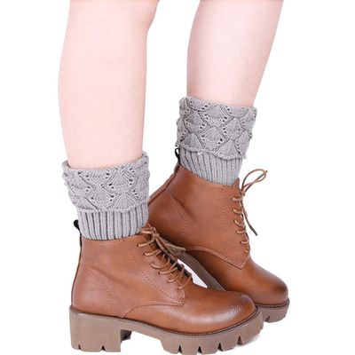 Ealafee Winter Socks Footless Socks Boot Cuffs Warm Knit Leg Warmers for Women