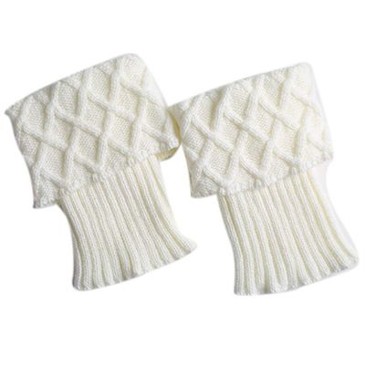 Ealafee Winter Socks Footless Socks Boot Cuffs Warm Knit Leg Warmers for Women