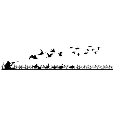 Goose Hunting Field Hunting Scene Window Kit Truck Window Kit Goose Hunting Field Hunting Paint Decal 1700 by Waterfowldecals (Black)