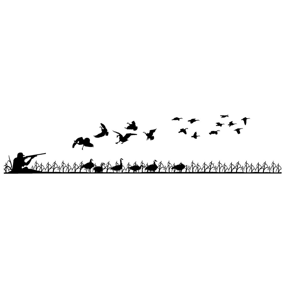 Goose Hunting Field Hunting Scene Window Kit Truck Window Kit Goose Hunting Field Hunting Paint Decal 1700 by Waterfowldecals (Black)
