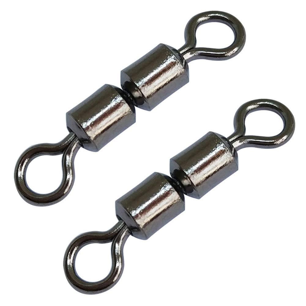 unclesportinfof Fishing High Speed Double Swivels Saltwater Freshwater Fishing Swivels Snap Bass Fishing Tackle Pack of 50 10/0#-2.68"/660LB