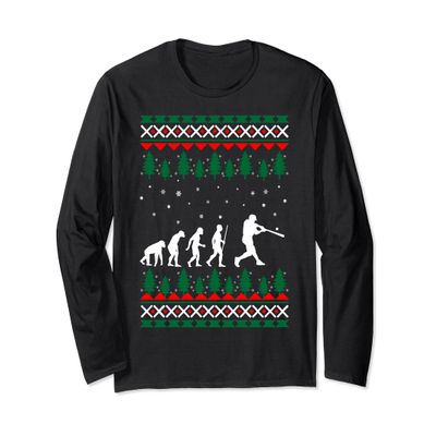 Baseball Human Evolution Christmas Ugly Sweater Tshirt