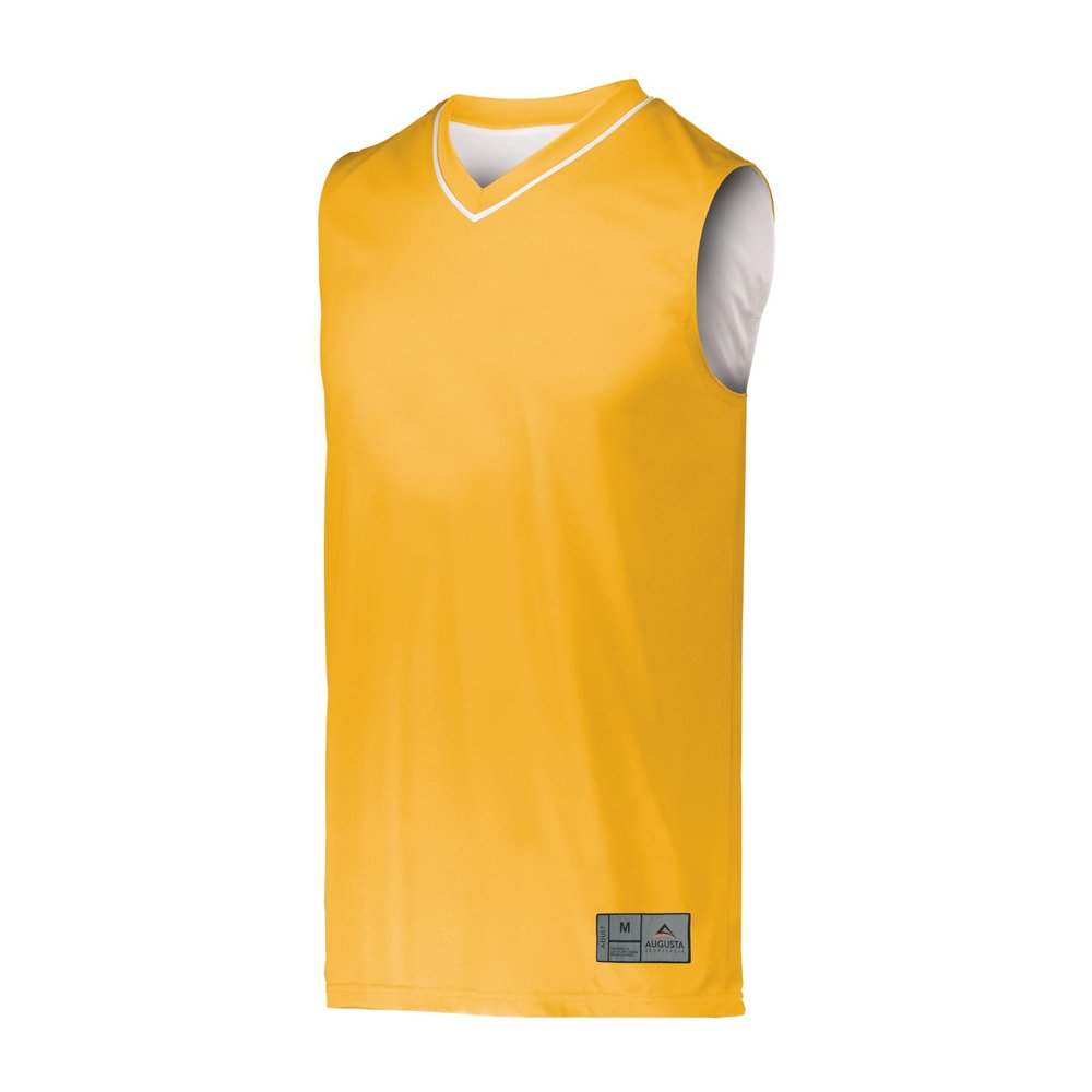 Augusta Sportswear Youth Reversible Two-Color Jersey, Gold/White, M