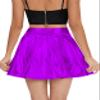 Women's Shiny Flared Pleated Mini Skater Skirt (M, Purple) view 4