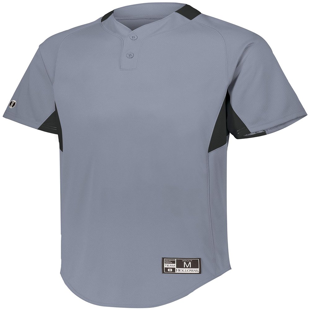 Holloway Youth Game7 Two-Button Baseball Jersey Xl Blue Grey/Black