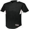 Holloway Youth Game7 Two-Button Baseball Jersey L Black/White view 2