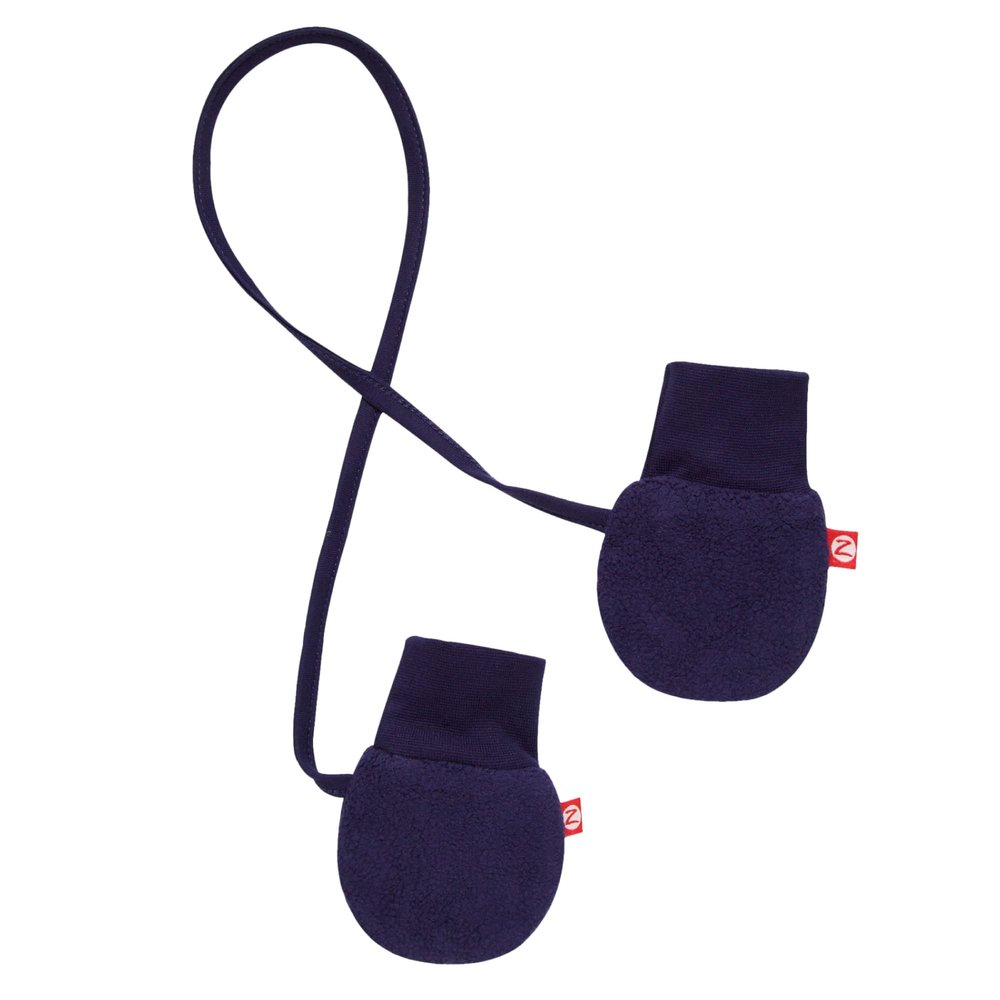 Zutano Fleece Mittens for Babies, Infants, and Newborns, Thumbless Outdoor Winter Baby Gloves, True Navy
