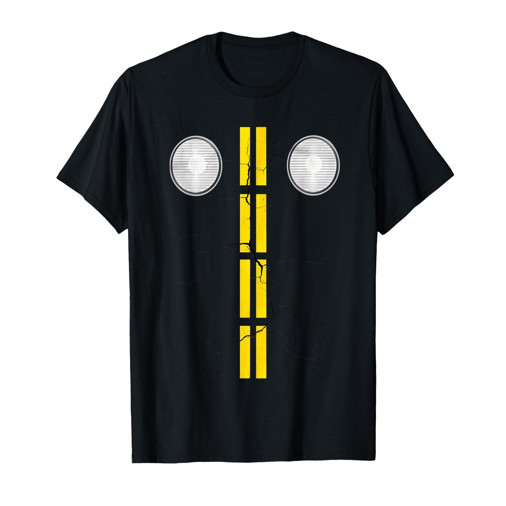 Funny headlights with street markings, Halloween T-Shirt