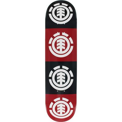 Element Quadrant Skateboard Deck -7.75 Red/Black/White Deck ONLY - (Bundled with Free 1'' Hardware Set)