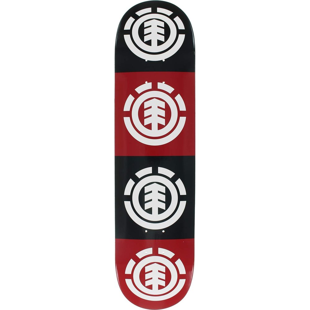 Element Quadrant Skateboard Deck -7.75 Red/Black/White Deck ONLY - (Bundled with Free 1'' Hardware Set)