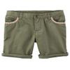 Carter's Girls' Embroidered Twill Shorts- Olive, 3T view 1