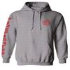 0121. America Patriotic Firefighter Support Seal Thin Red Line Fonts Fireman Sweatshirt Pullover Hoodie (Light Gray, Medium) view 1