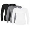 Sivvan Scrubs for Women - Long Sleeve Comfort Underscrub Tee 3-Pack - S85003 - Black/Dark Marl Grey/White - XS view 1