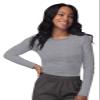 Sivvan Scrubs for Women - Long Sleeve Comfort Underscrub Tee 3-Pack - S85003 - Black/Dark Marl Grey/White - XS view 4