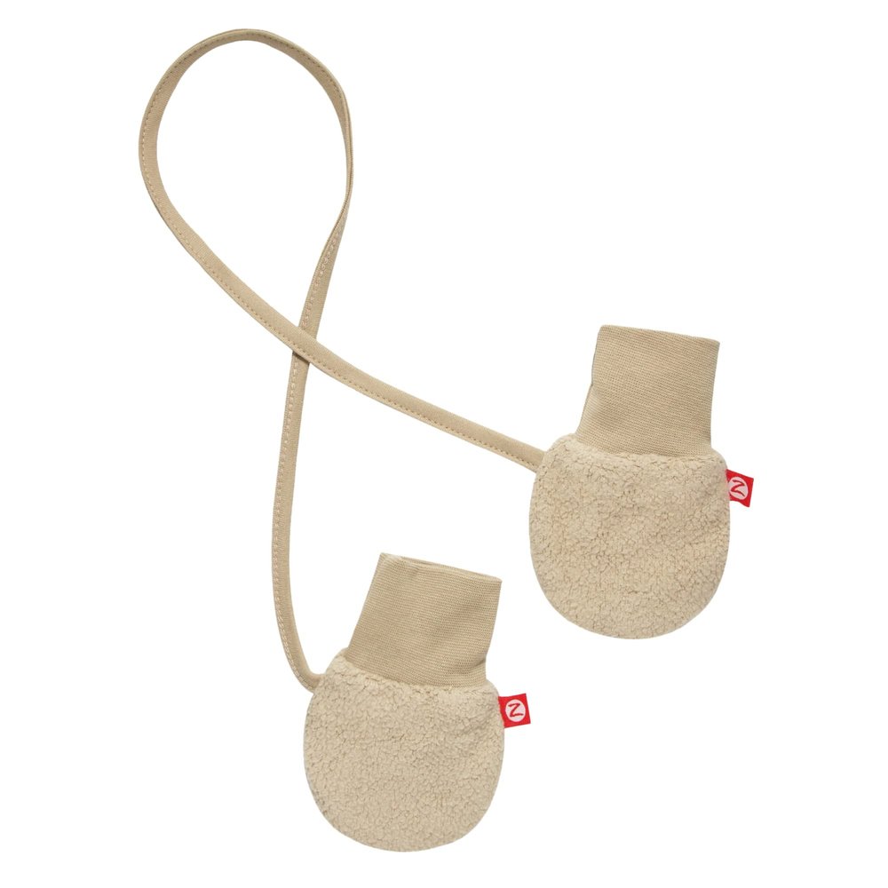 Zutano Fleece Mittens for Babies, Infants, and Newborns, Thumbless Outdoor Winter Baby Gloves, Khaki