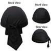 2 Pack Sweat Wicking Cap Dew Doo Rag Skull Cap Outdoor Sport Head Wrap Black view 2