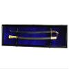 sfDisplay.com,LLC. Single Sword & Scabbard Display Case Cabinet Wall Rack Custom Colors - Lockable (Black Finish, Blue Felt Background) view 1
