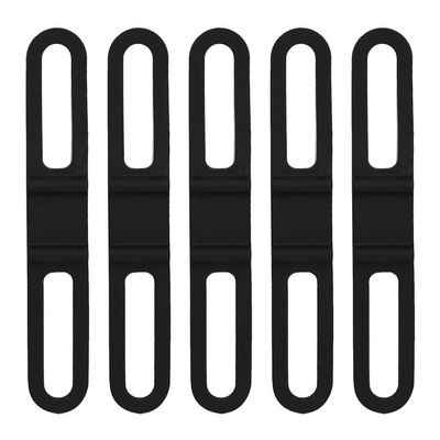 Dilwe Flashlight Mount Strap, 5 Pcs Silicone Strap Bandage Easy to Install for Hiking Camping Cycling