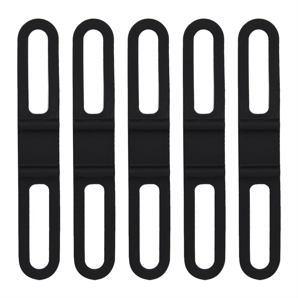 Dilwe Flashlight Mount Strap, 5 Pcs Silicone Strap Bandage Easy to Install for Hiking Camping Cycling