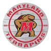 KH Sports Fan Maryland Terrapins Weathered Circle Sign, 20x20 Inches, Terrapins Decor for Dorm Room, Bedroom, Fan Cave, Living Room; Display Your Team Spirit with This Unique Maryland Terrapins Wall Art view 1