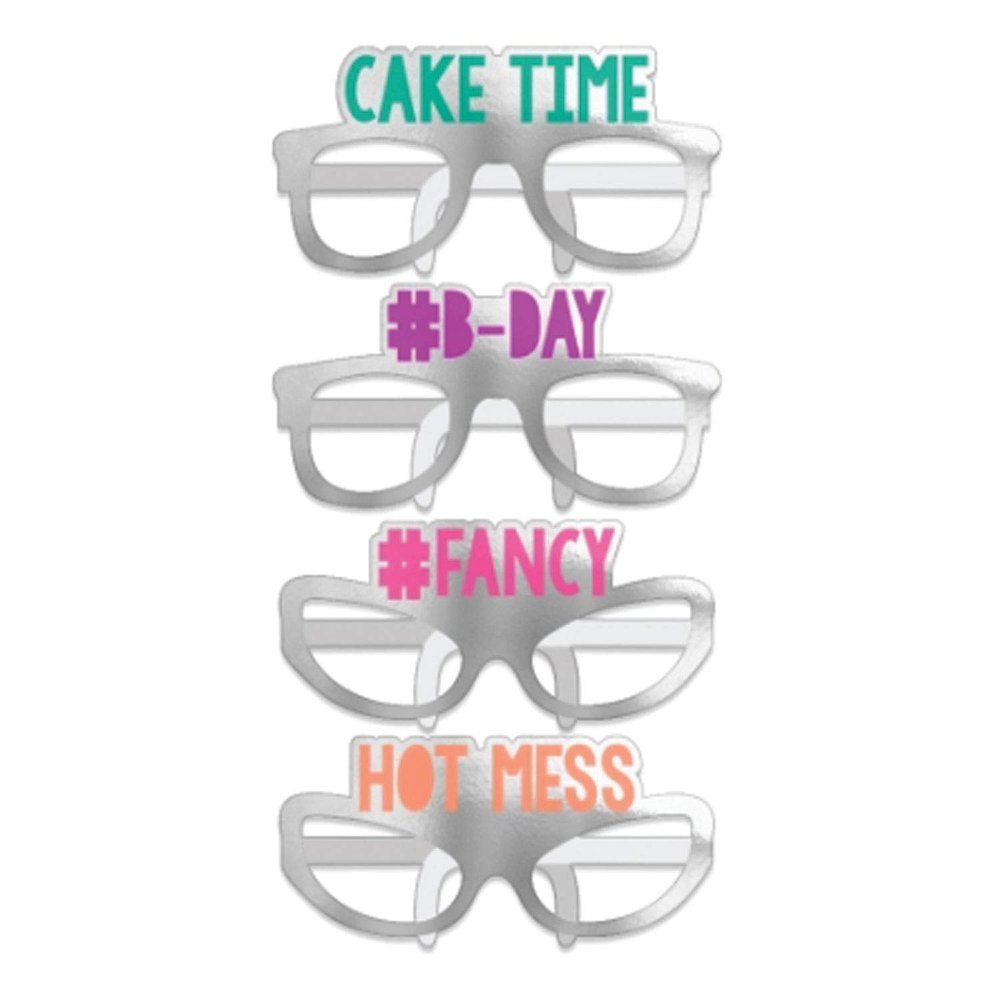 Novelty Hip Hashtags Paper Party Glasses - 12 pcs
