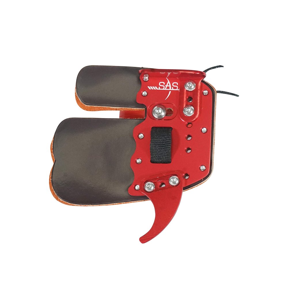 SAS Elite Aluminum Suede and Leather Finger Tab (Red, Medium)