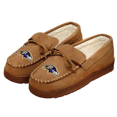 FOCO Baltimore Ravens NFL Mens Team Logo Moccasin Slippers - S